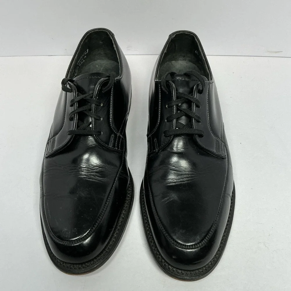 Executive Imperial Black Mens‎ US 6.5E Leather USA Apron Toe Derby Shoes 06201L3